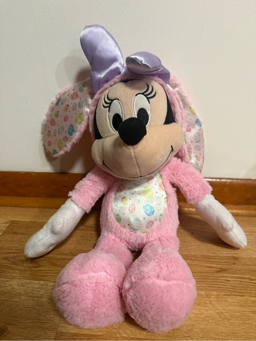 Disney Just Play Minnie Mouse Easter Bunny Suit Pastel Pink 17" Plush Doll Toy